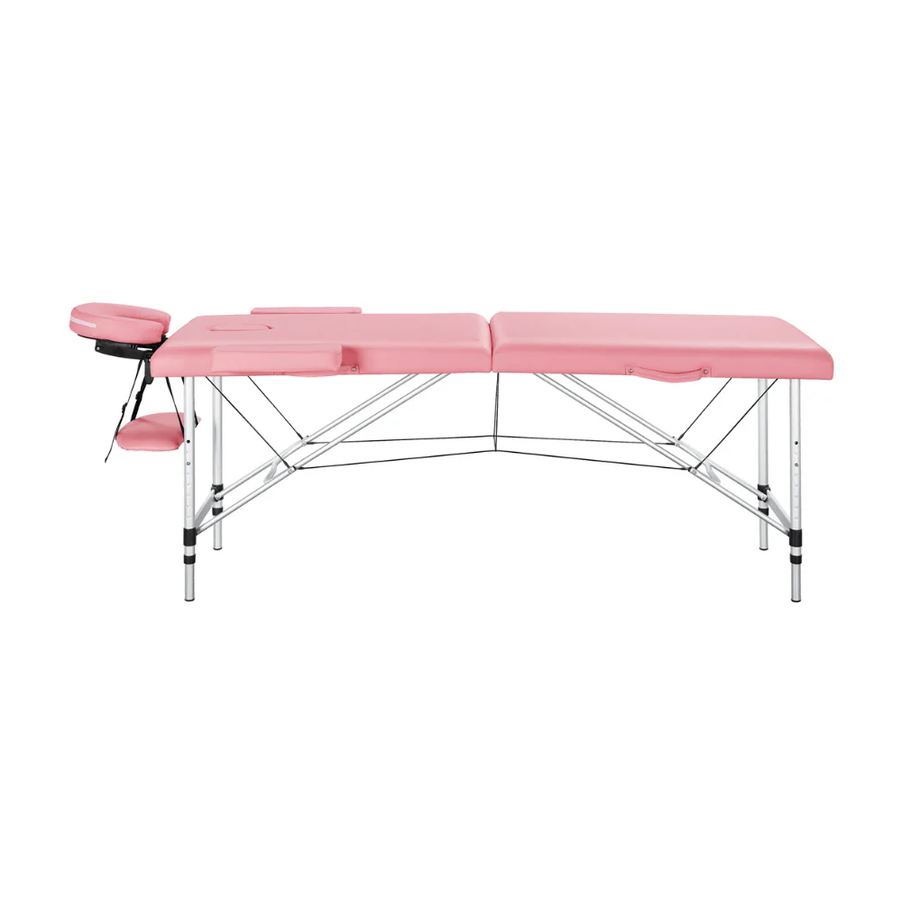 Adjustable Foldable Studio Bed With Headrest and Armrest - Pink - Image 2