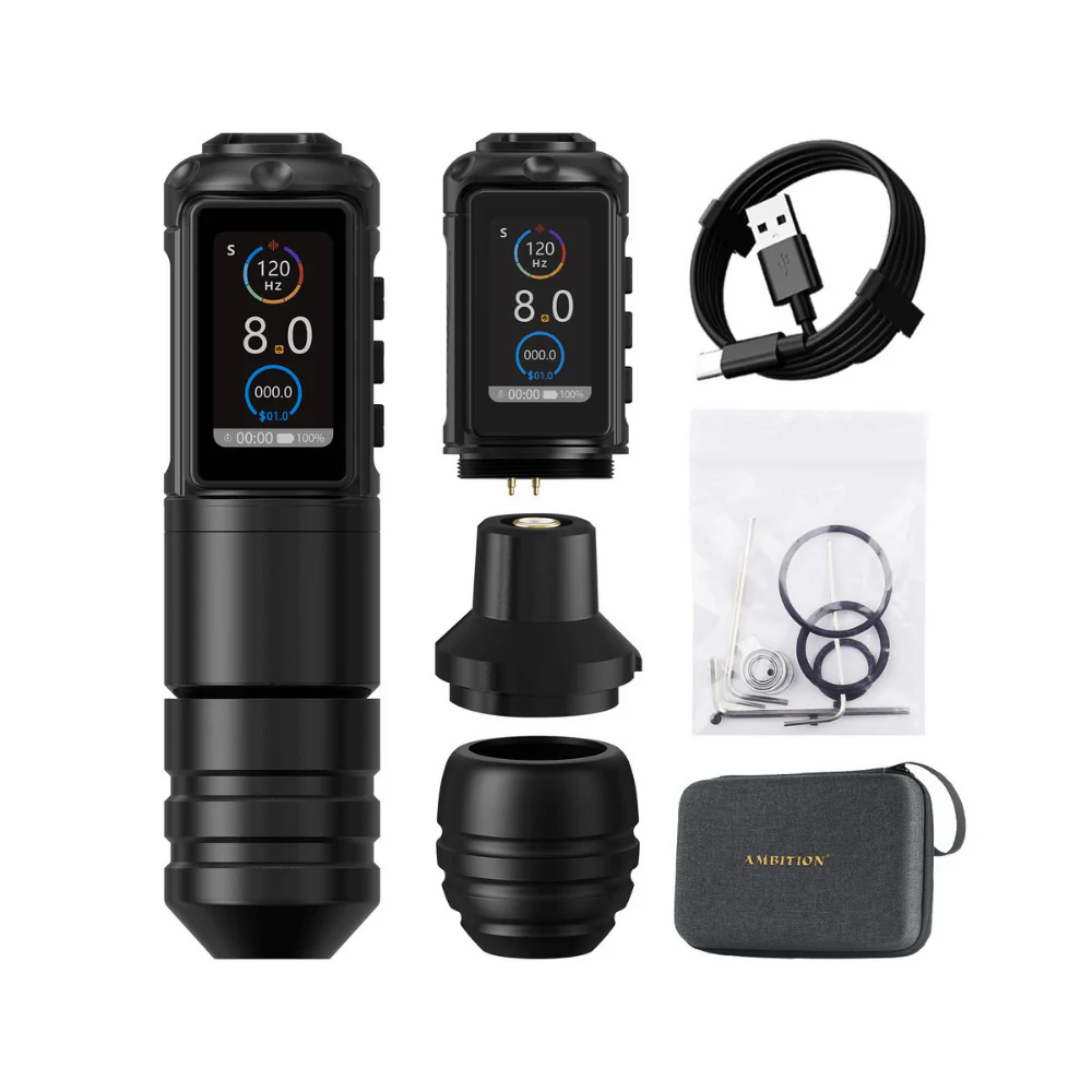 Ambition Ninja Pro Wireless Tattoo Machine - 2x Batteries - Image 4