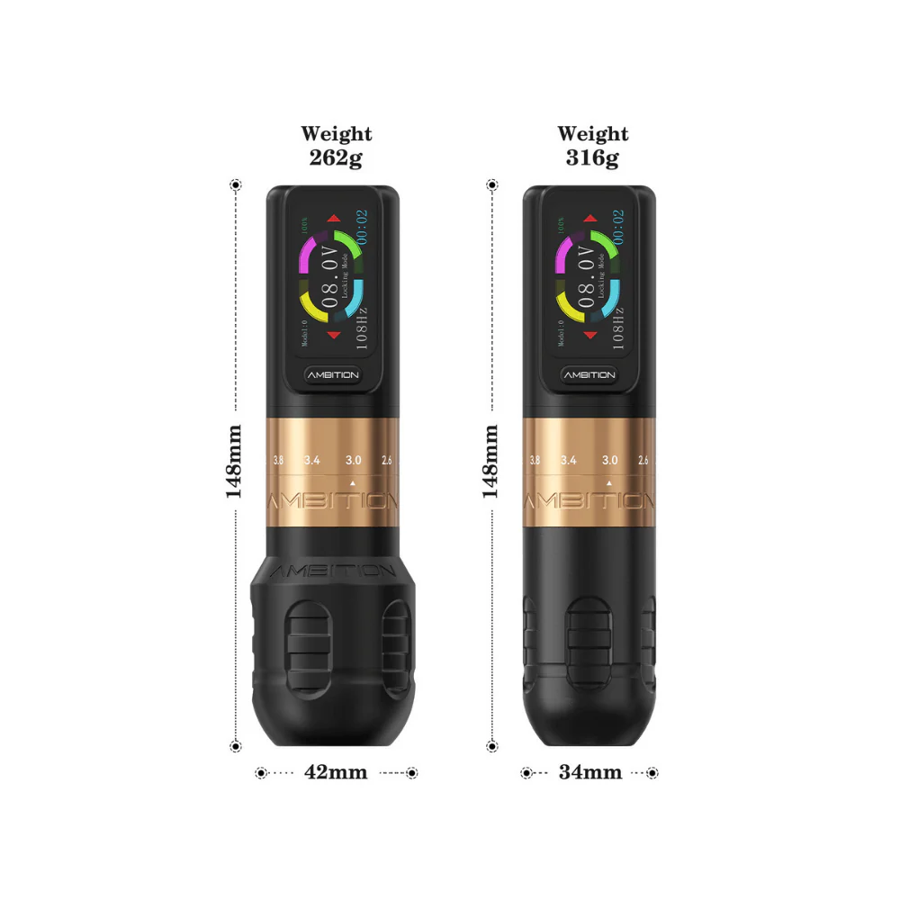 Ambition Seher Wireless Tattoo Machine - 2x Batteries - Image 5