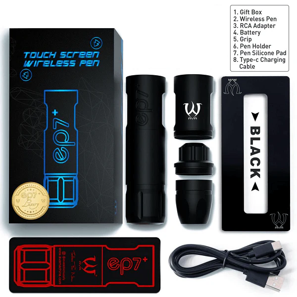 AVA EP7+ Wireless Touchscreen Tattoo Rotary Pen Kit - Image 5