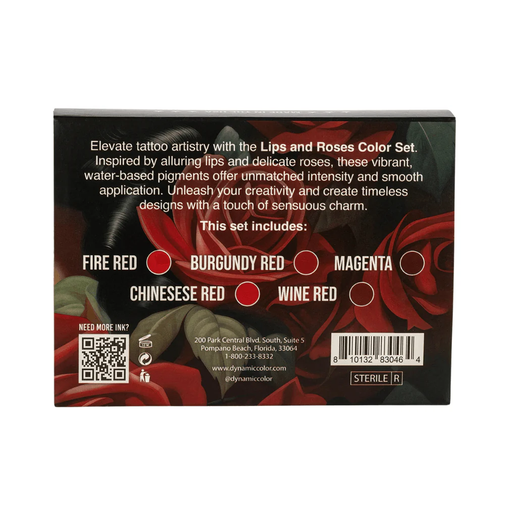 Dynamic Tattoo Ink Lips and Roses Colour Set (1oz) - Image 3