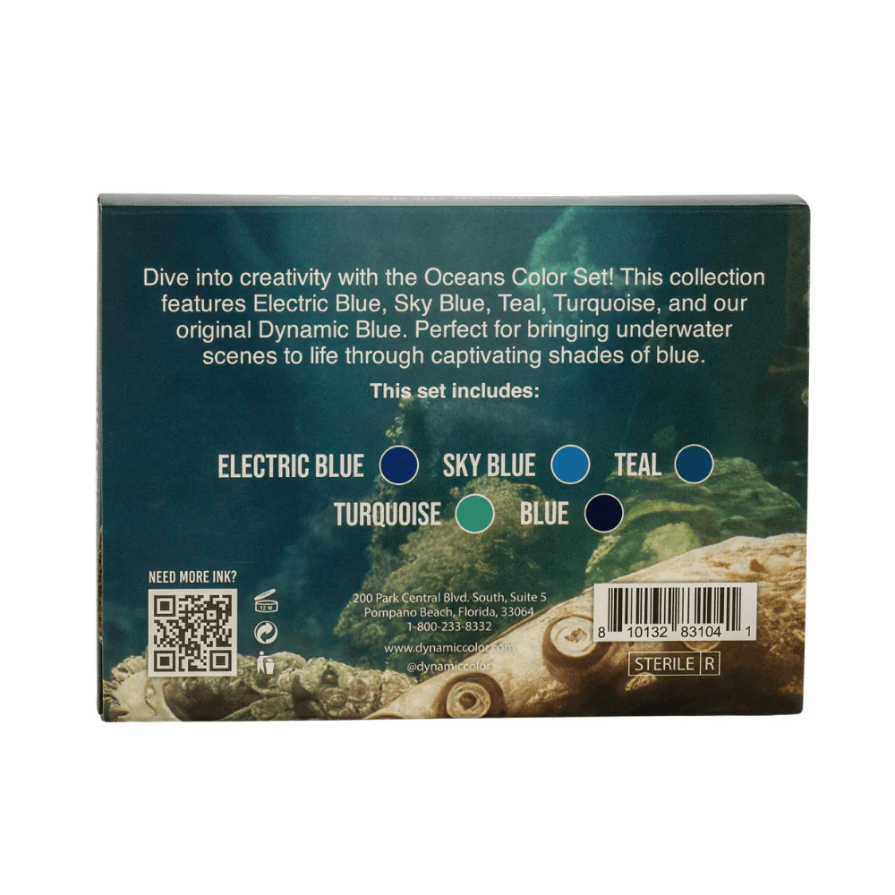 Dynamic Tattoo Ink Oceans Colour Set (1oz) - Image 3