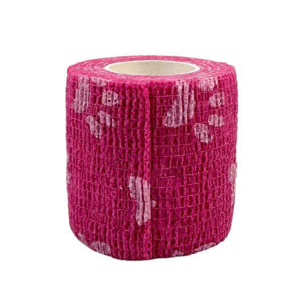 Magnum Cohesive Grip Wrap – Pink Paw Print