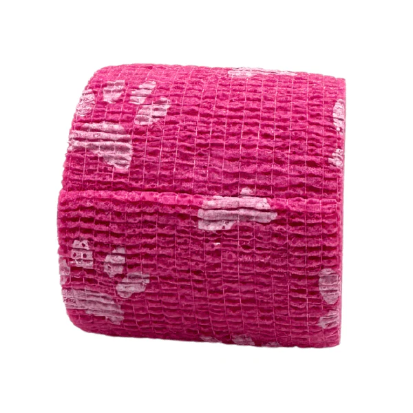Magnum Cohesive Grip Wrap – Pink Paw Print - Image 2