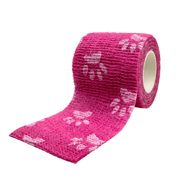 Magnum Cohesive Grip Wrap – Pink Paw Print - Image 3