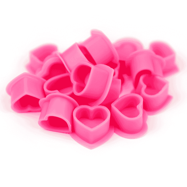 Magnum Silicone Heart Ink Cups - Pink (100) - Image 3