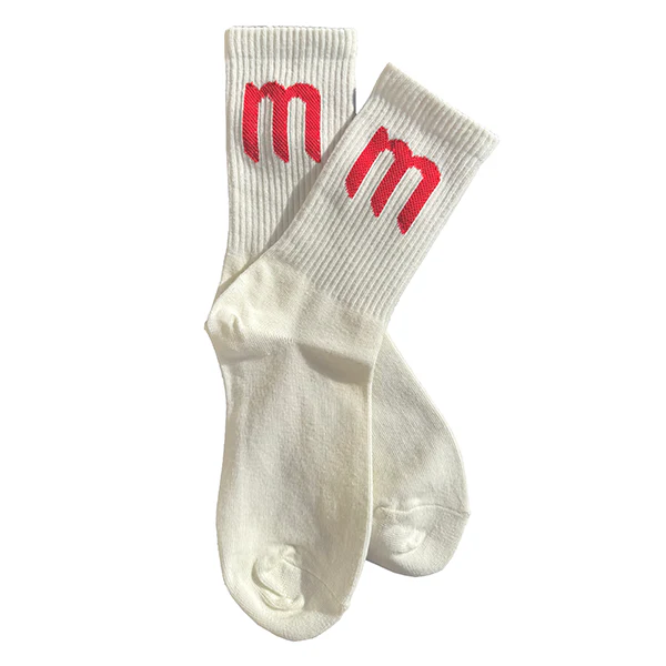 Magnum Soft Ivory/Red Crew Socks (Sizes 3-12) - Image 2