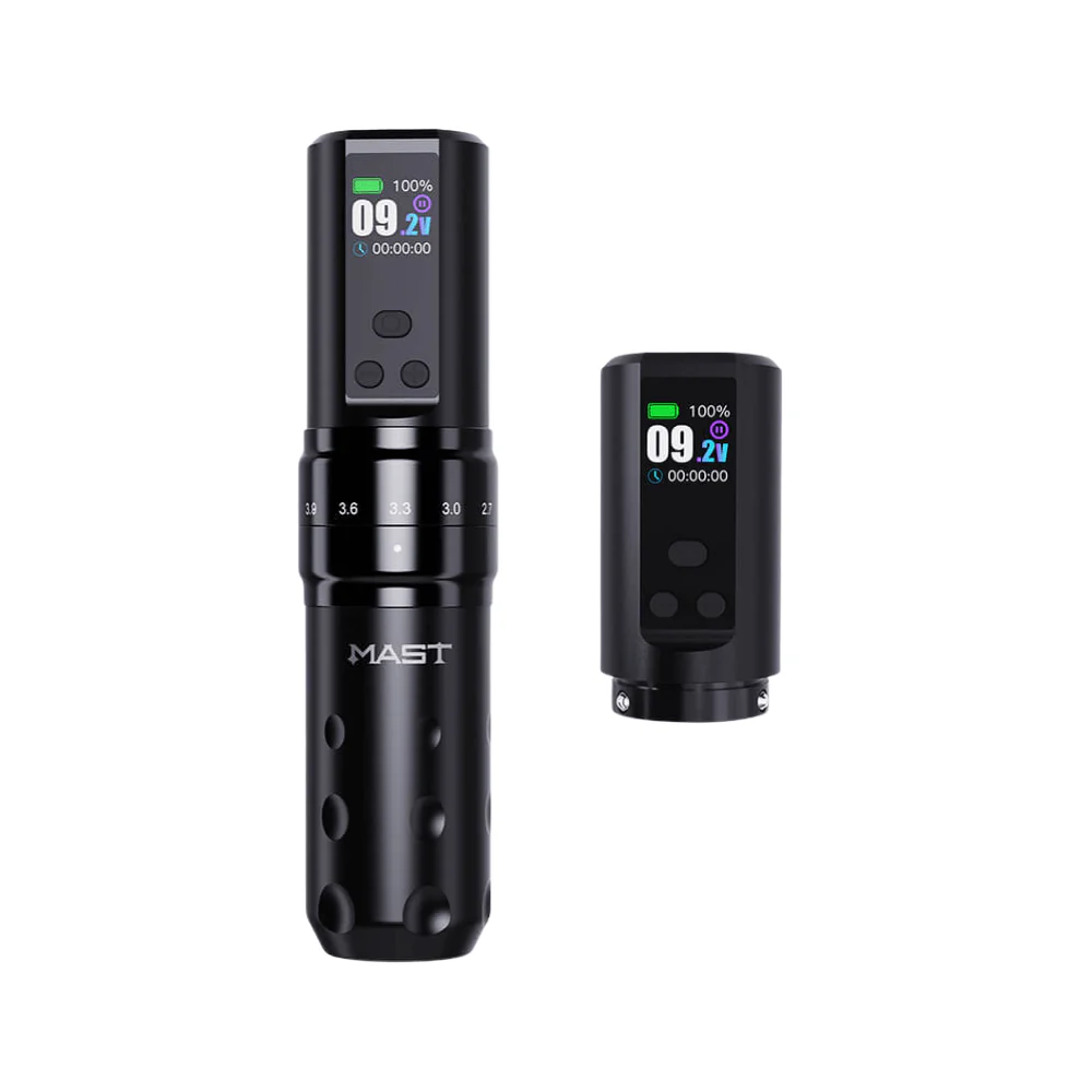 Mast Fold 2 Pro Wireless Tattoo Machine with Adjustable Stroke (2x Batteries)