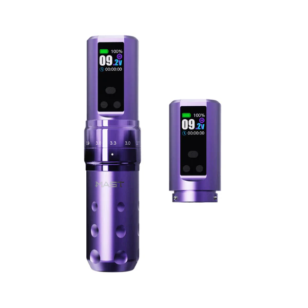 Mast Fold 2 Pro Wireless Tattoo Machine with Adjustable Stroke (2x Batteries) - Image 3