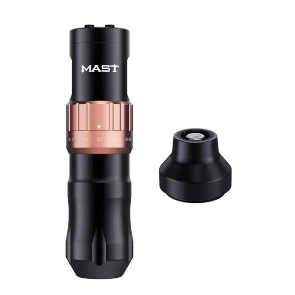 Mast Fold 2 Wireless Tattoo Machine - Black/Gold - Adjustable Stroke - Image 3