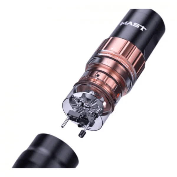 Mast Fold 2 Wireless Tattoo Machine - Black/Gold - Adjustable Stroke - Image 4