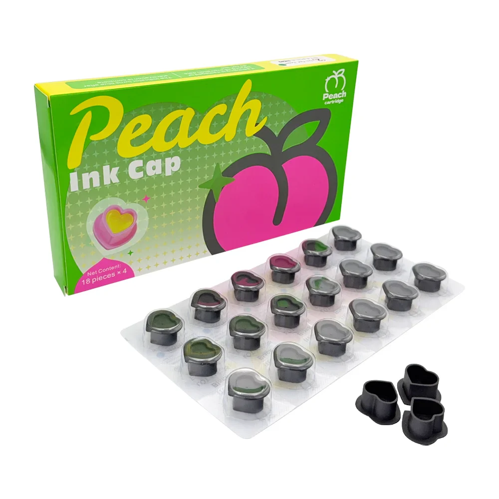 Peach Sterile Silicone Ink Caps (Box of 72) - Image 3