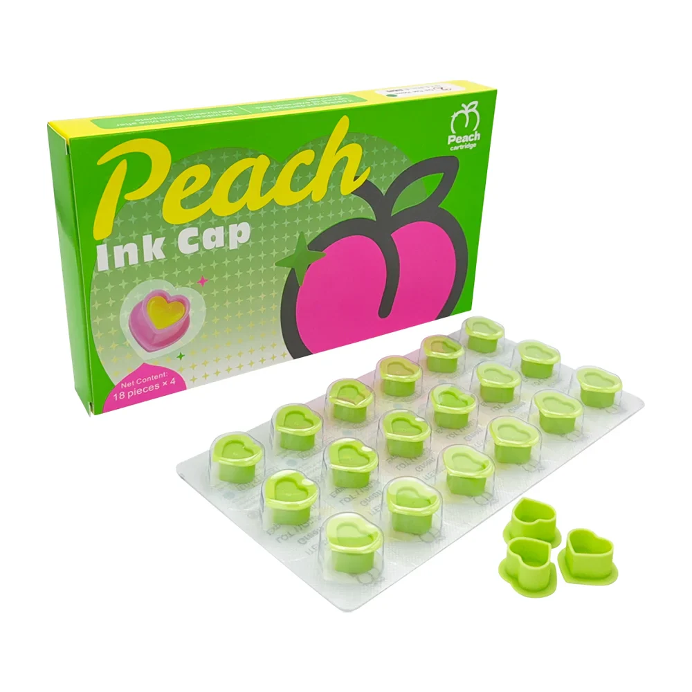 Peach Sterile Silicone Ink Caps (Box of 72) - Image 4