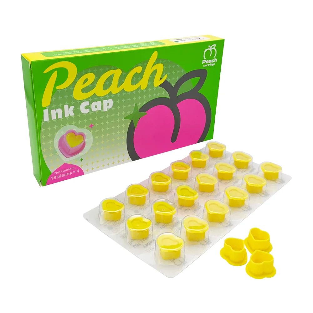 Peach Sterile Silicone Ink Caps (Box of 72) - Image 5
