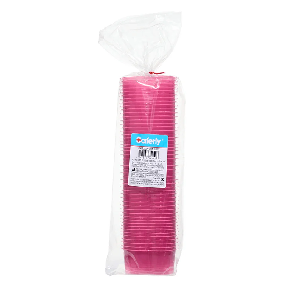 Saferly Heart Rinse Cups - Pink (Pack of 50) - Image 4