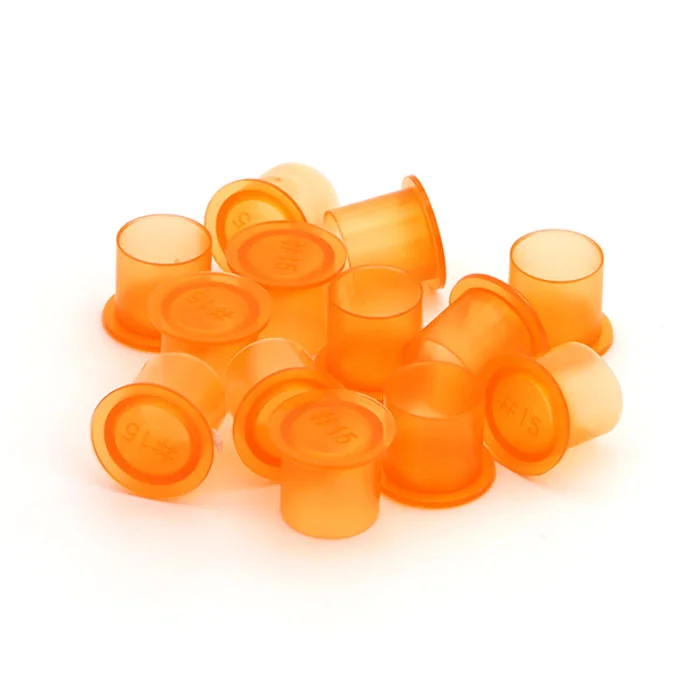 The Inked Army Wide Base Orange Plastic Ink Cups